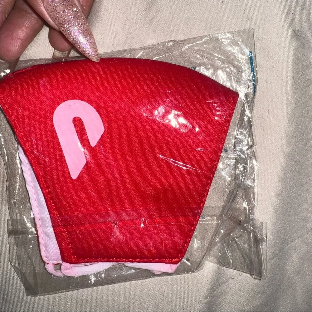 Door dash Red Neoprene Face Mask with Pink Accent